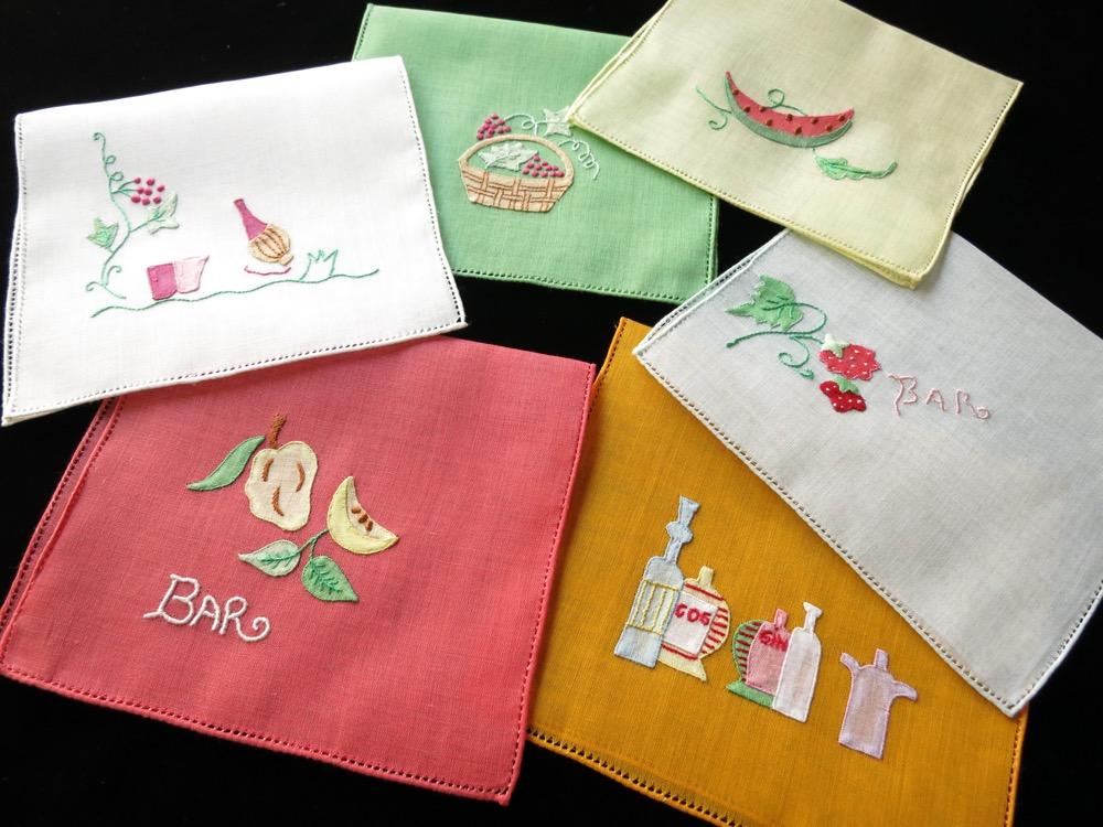 For the Bar Vintage Italian Cocktail Napkins - Set of 6