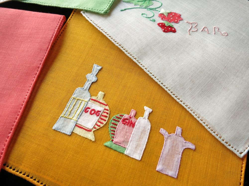 For the Bar Vintage Italian Cocktail Napkins - Set of 6