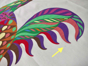 Vintage D Porthault Appliqué Roosters 70x130" Tablecloth & 12 Napkins