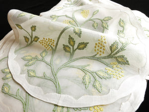 Jacobean Flowers Vintage Madeira Embroidery Placemat Set for 6