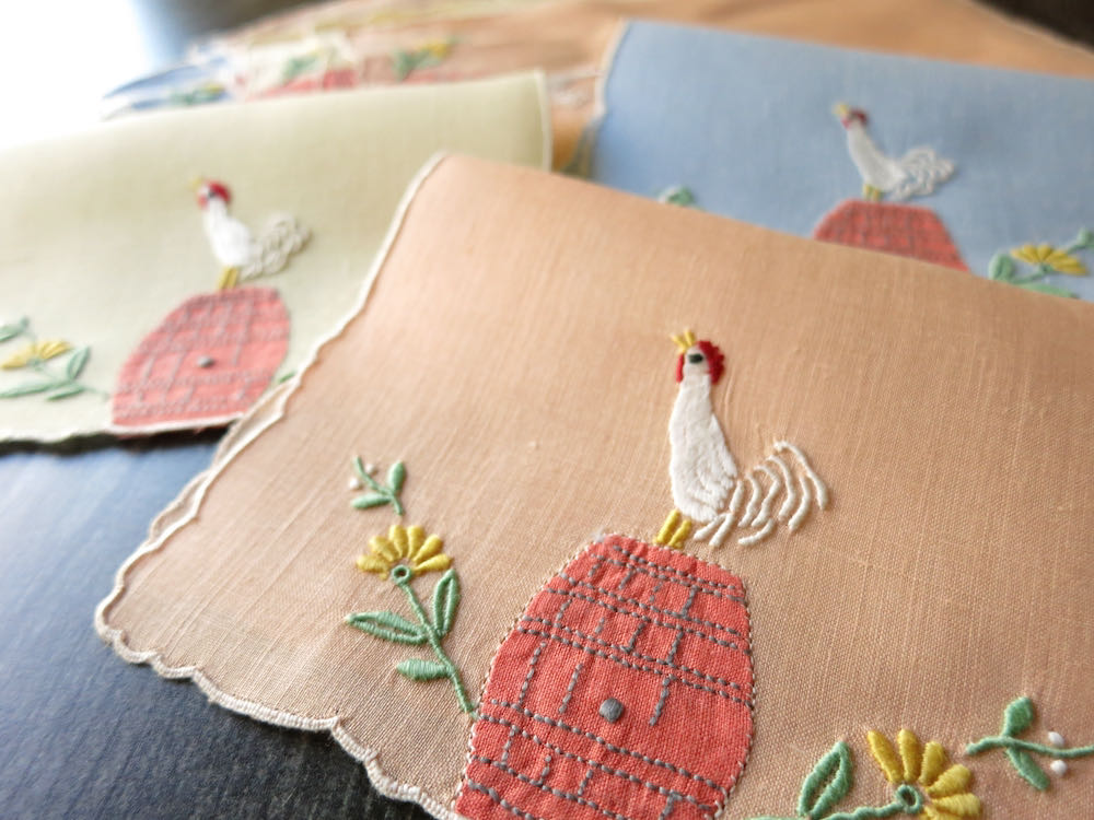 Barrels of Fun Vintage Madeira Linen Cocktail Napkins, Set of 12