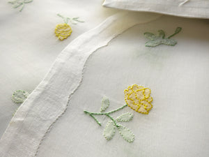 Yellow Clover Vintage Madeira Embroidery Placemat Setting for 8