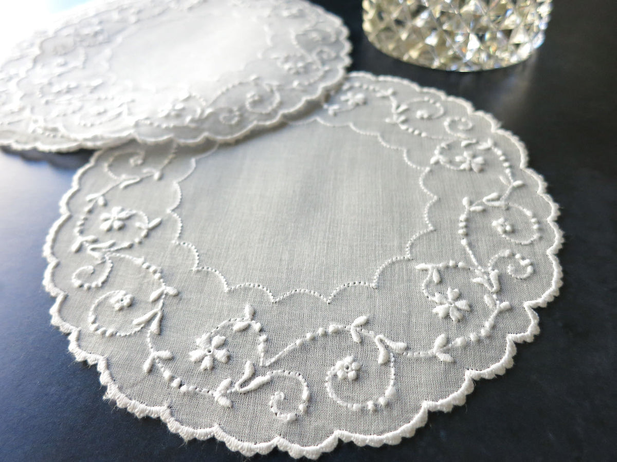 &quot;Marlace&quot; Vintage Marghab Coasters Cocktail Rounds, Set of 6