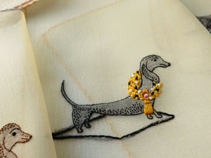 "Best in Show" Dachshunds Vintage French Cocktail Napkins, Set of 8