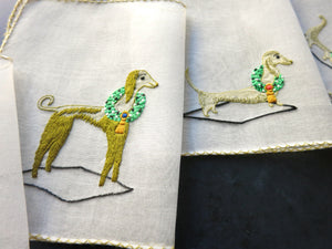 "Best in Class" Show Dogs (& Cat!) Vintage Cocktail Napkins, Set of 10