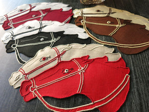 Neck & Neck Horse Race Vintage Madeira Cocktail Napkins - Set of 8