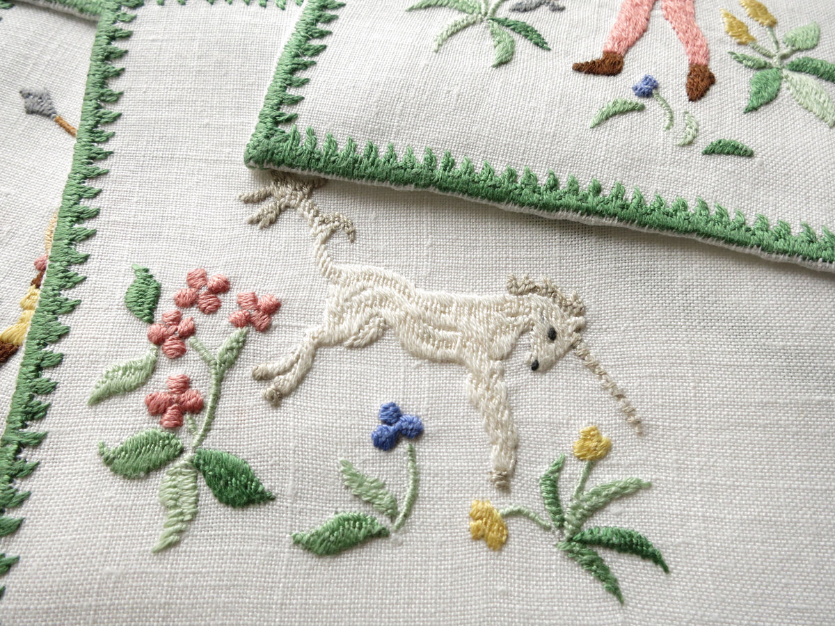 Hunt of the Unicorn, Vintage Rapisardi Italian Cocktail Napkins, Set of 12