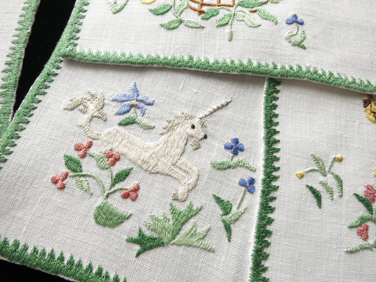 Hunt of the Unicorn, Vintage Rapisardi Italian Cocktail Napkins, Set of 12