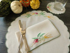 "Carrots & Peas" Vintage Marghab  18pc Placemat Set for 6