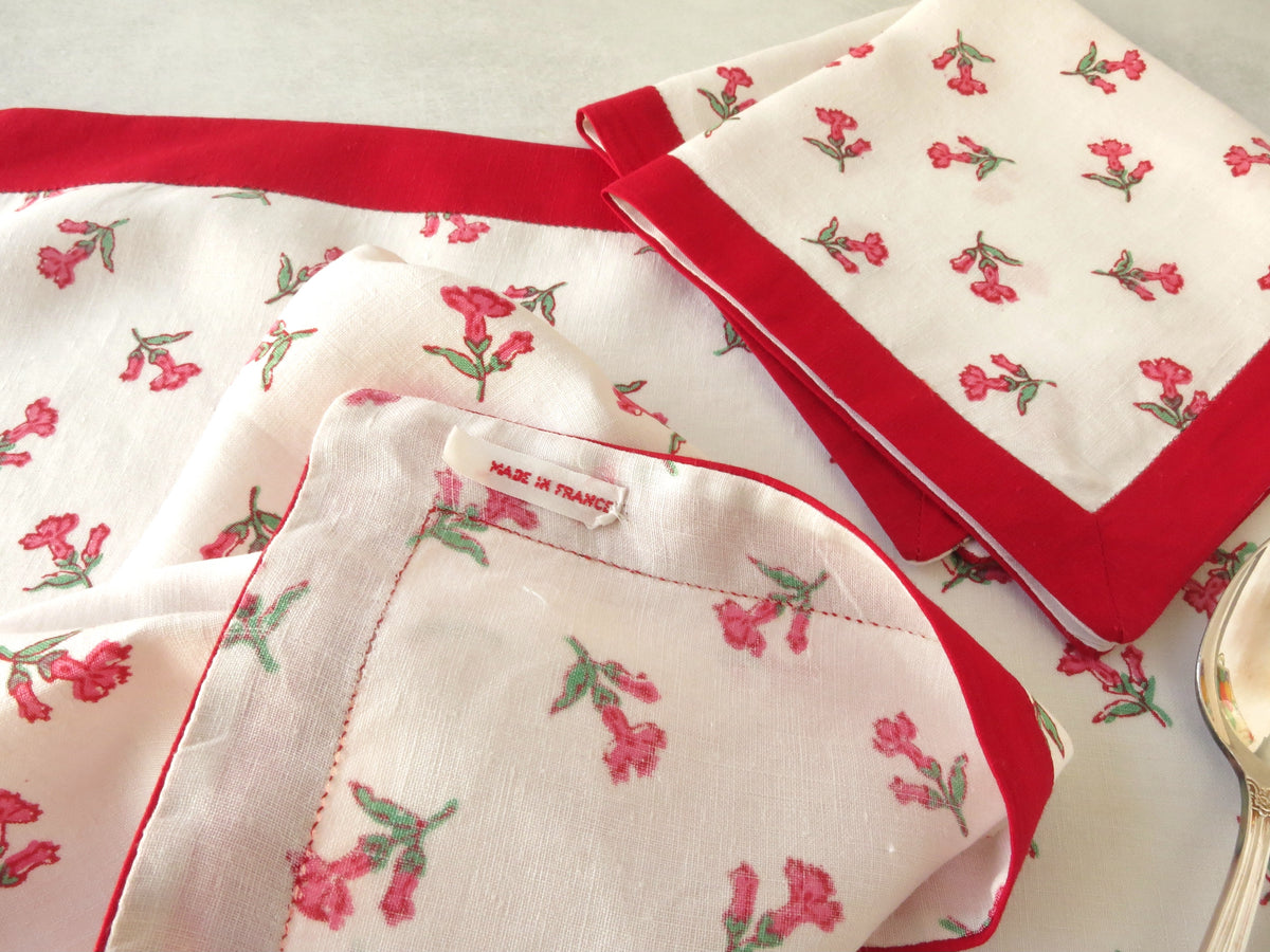 Vintage D Porthault Flax Linen 3pc Breakfast Set