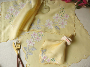 Dogwood Vintage Madeira 17pc Placemat Set for 8