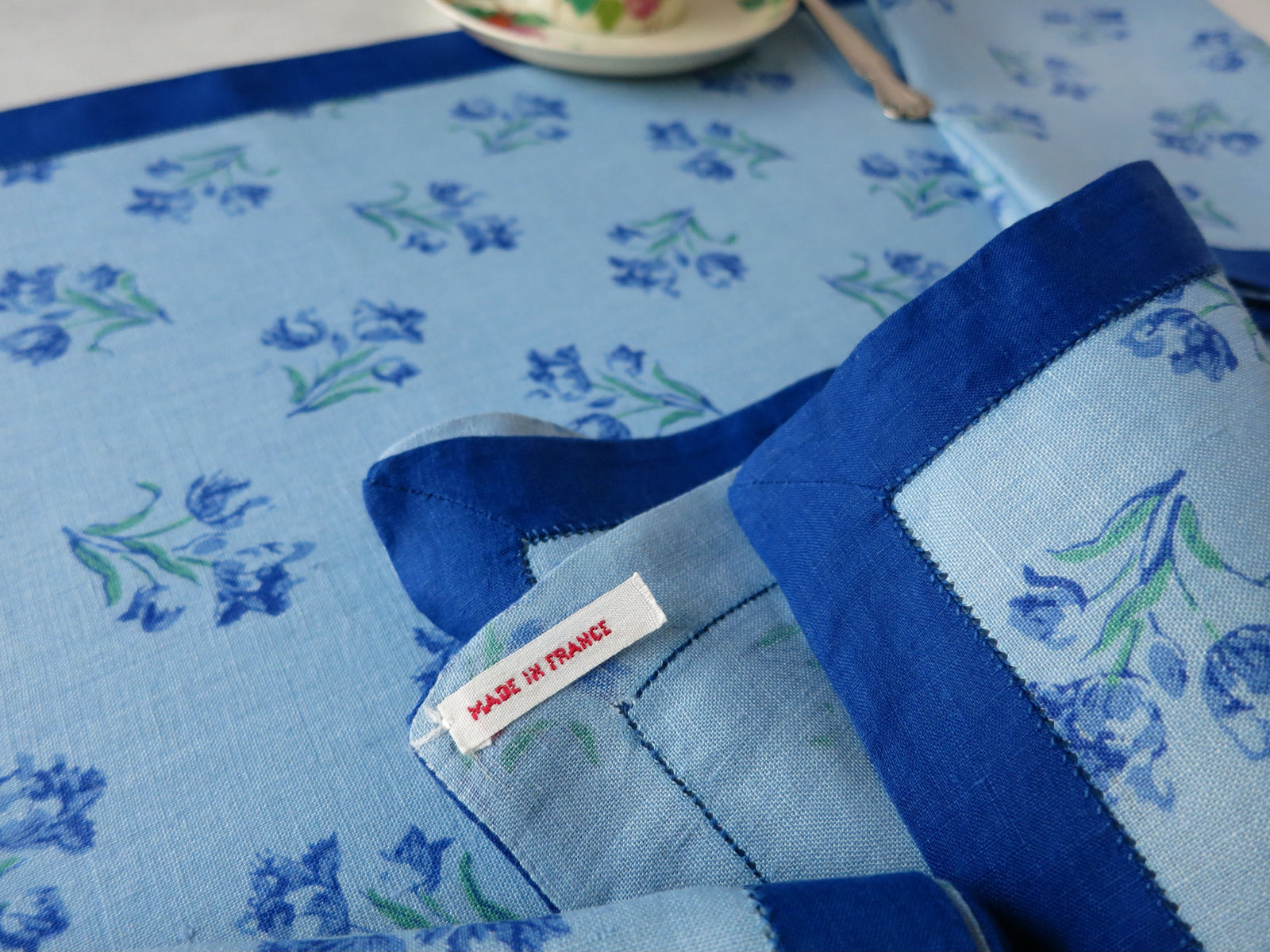 Vintage D Porthault Flax Linen 3pc Breakfast Set, plus Towel