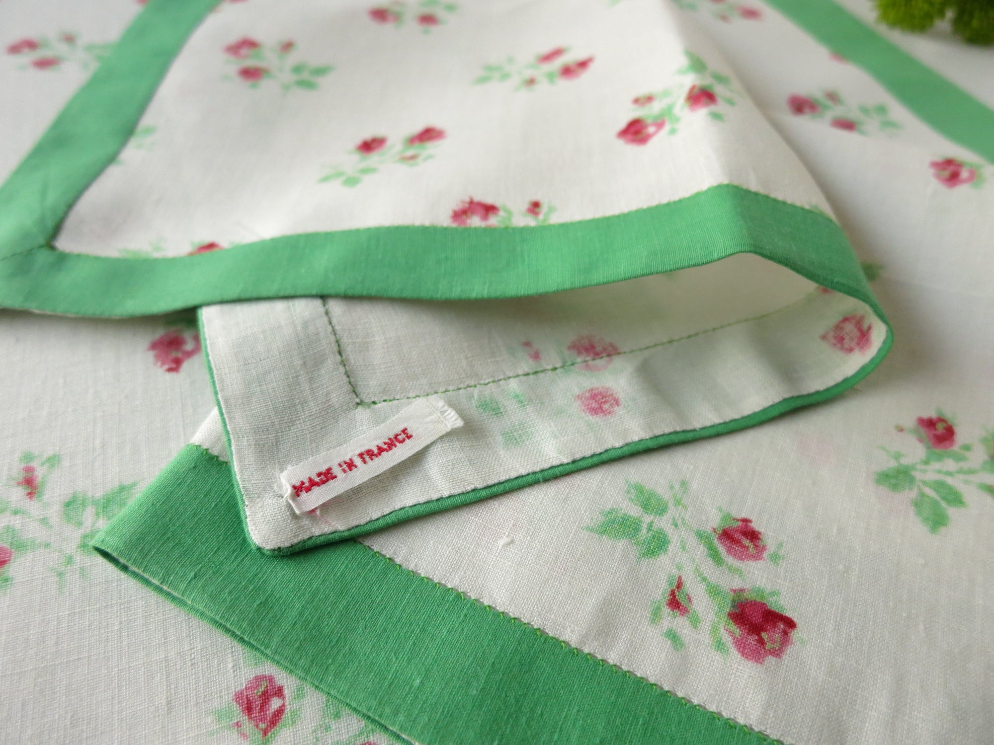 Vintage D Porthault Flax Linen 3pc Breakfast Set