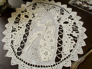 Royalty Antique French Finely Embroidered Linen Placemats, 10 count