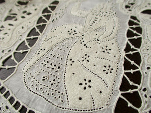 Royalty Antique French Finely Embroidered Linen Placemats, 10 count