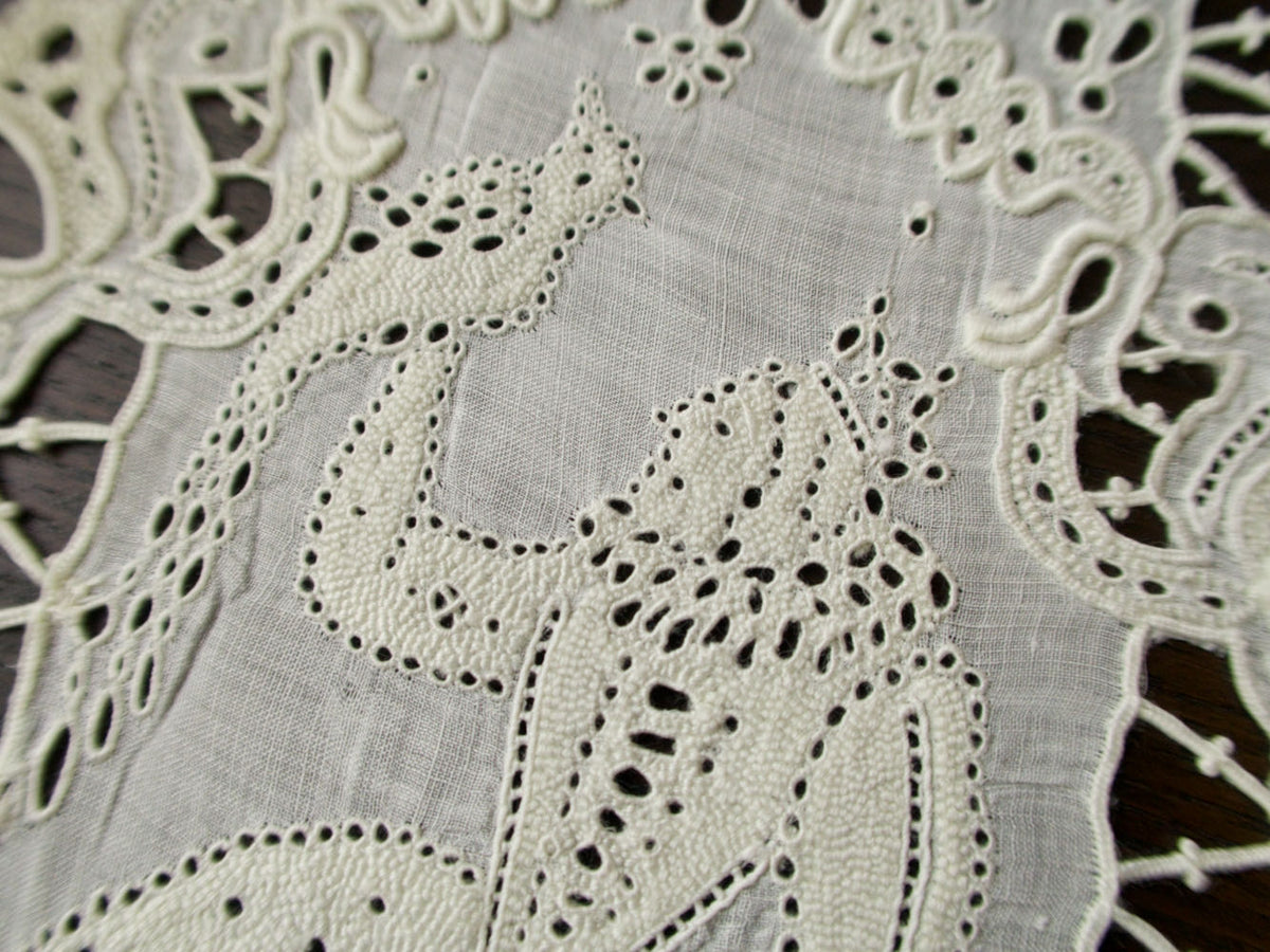 Royalty Antique French Finely Embroidered Linen Placemats, 10 count