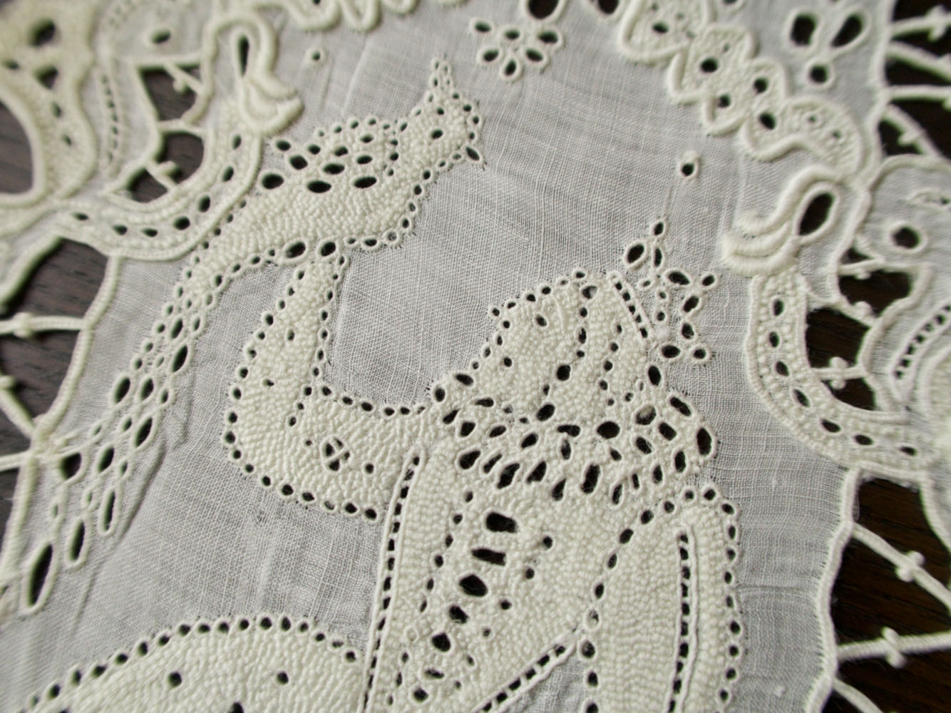 Royalty Antique French Finely Embroidered Linen Placemats, 10 count