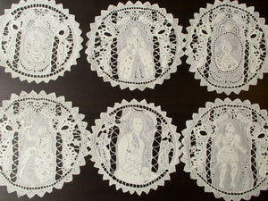 Royalty Antique French Finely Embroidered Linen Placemats, 10 count