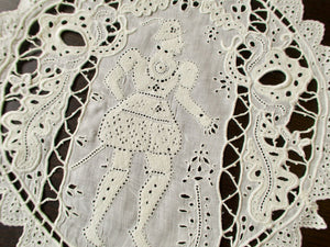 Royalty Antique French Finely Embroidered Linen Placemats, 10 count
