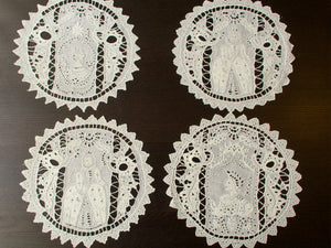 Royalty Antique French Finely Embroidered Linen Placemats, 10 count