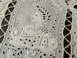 Royalty Antique French Finely Embroidered Linen Placemats, 10 count