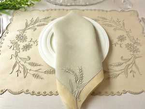 "Wheat" Vintage Marghab 24pc Placemat Set for 12