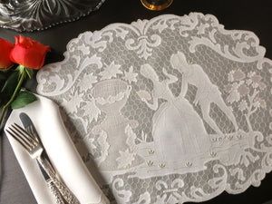 Madame Pompadour Vintage Madeira Embroidery 16pc Placemat Setting for 8