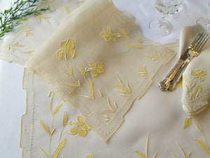 "Iris" in Yellow Vintage Marghab Madeira 17pc Placemat Set for 8