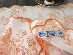 Toile Vintage D Porthault Flax Linen 3pc Breakfast Set