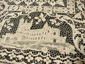 Castles Antique Needle Lace Tablecloth 72x144