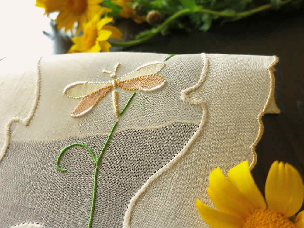 Dragonflies &amp; Butterflies Vintage Madeira Cocktail Napkins - Set of 8