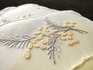 Yellow Mimosa Flowers Vintage Madeira Cocktail Napkins ~Set of 6