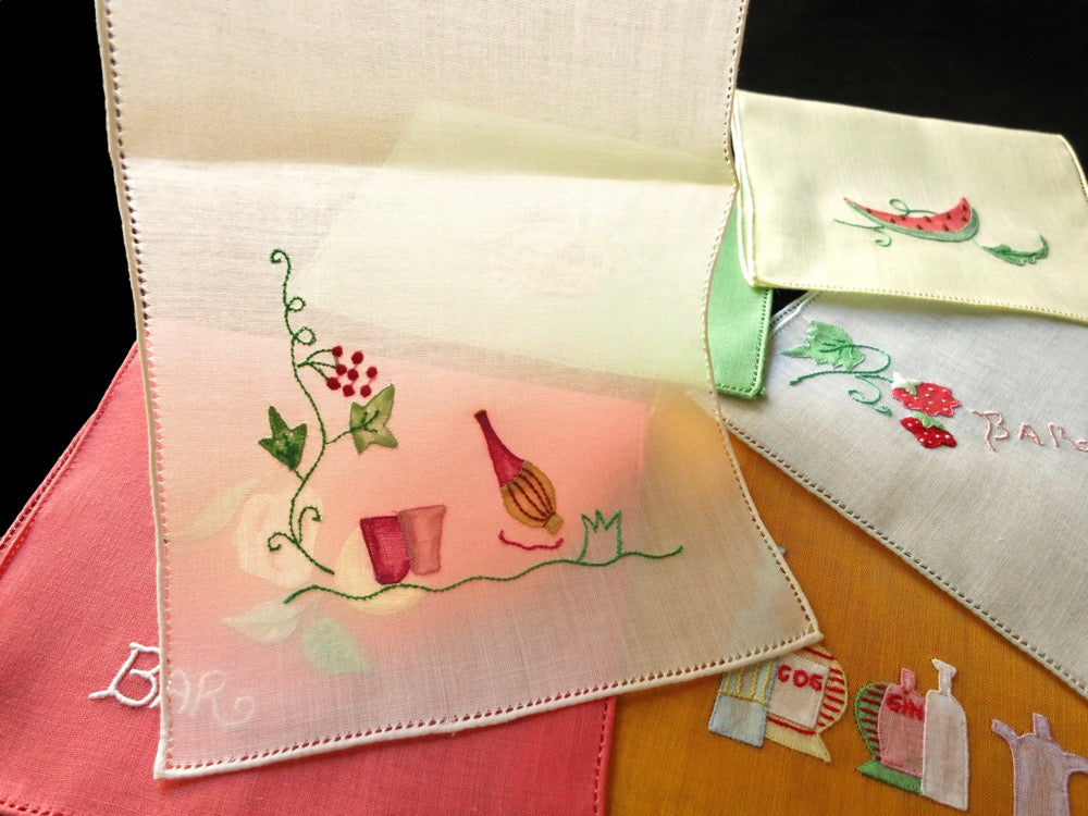 For the Bar Vintage Italian Cocktail Napkins - Set of 6