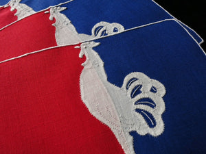 Vive la Cocktail! French Flag Rooster Vintage Madeira Cocktail Napkins - Set of 8