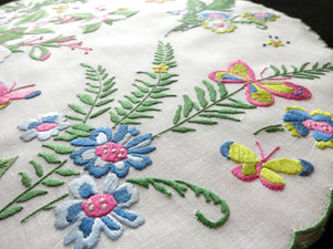 Fantasy Flowers Butterflies Madeira Embroidery Placemat Set - Setting for 12