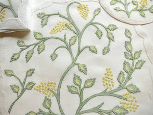 Jacobean Flowers Vintage Madeira Embroidery Placemat Set for 6