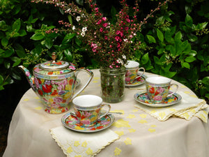 "Ivy" Vintage Marghab 12 Linen Tea Napkins, plus Tea Cloth