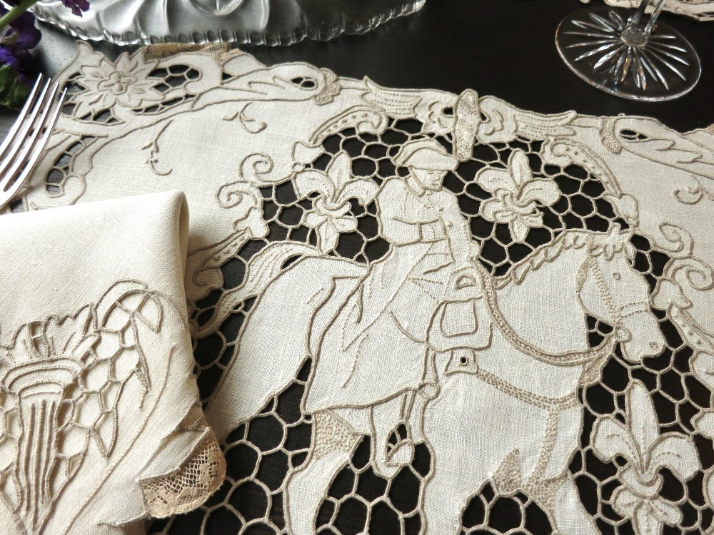 Grande Nappe Vintage 100% Coton Jaune - Dimensions 272 Cm X 139 Cm - Très Bon état