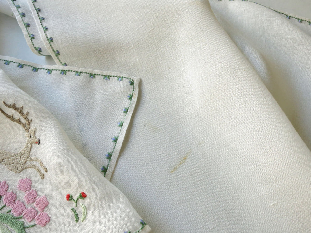 Vintage Rapisardi Hunting Motif Linen 17&quot; Napkins, Set of 12