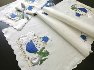 Yacht Dining Vintage Hand Embroidered 25pc Placemat Set for 12