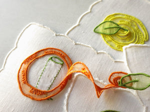 Fruit Spirals Vintage Madeira Linen Cocktail Napkins, Set of 8