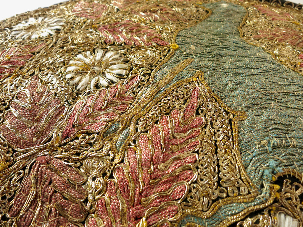 Densely Embroidered Antique Ottoman Turkish Tea Cozy