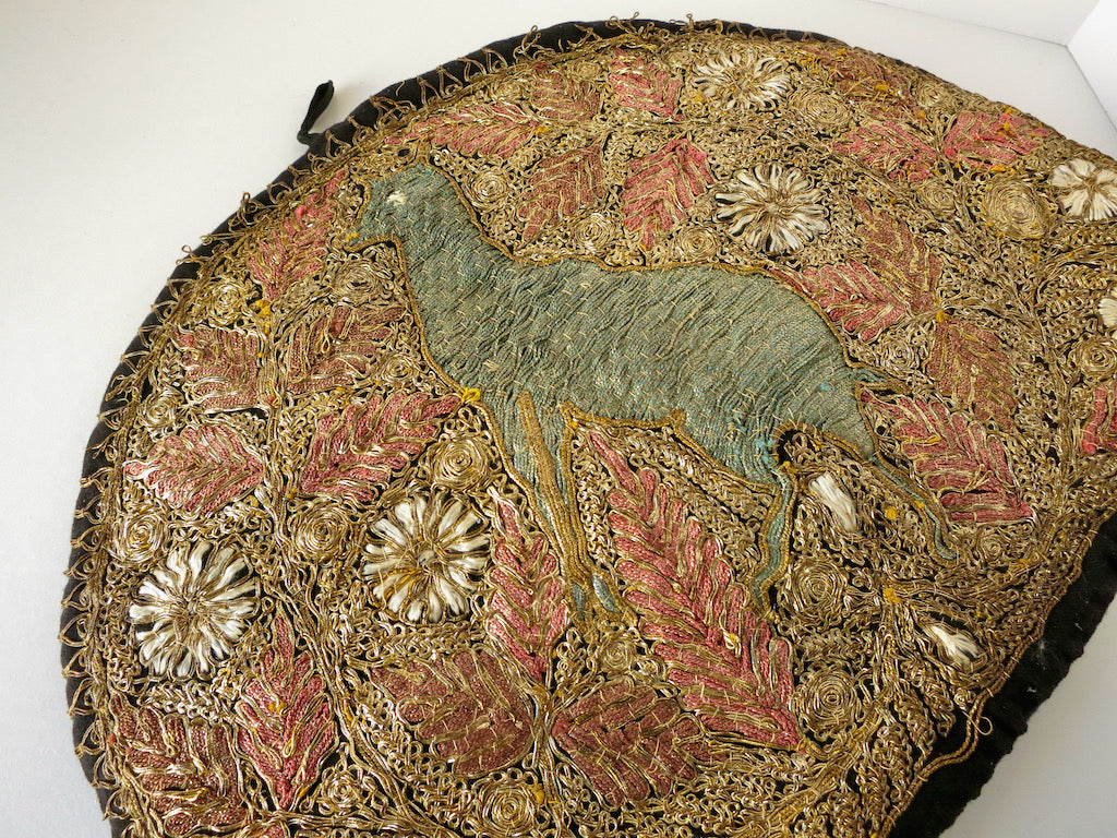 Densely Embroidered Antique Ottoman Turkish Tea Cozy
