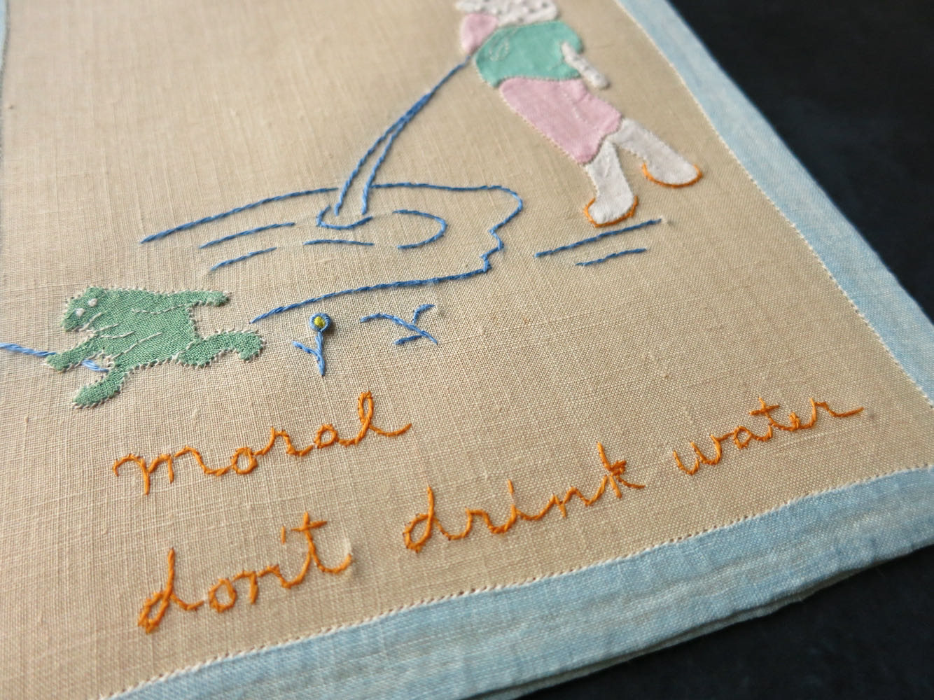 Moral: Don't Drink Water Vintage French Cocktail Napkins - Set of 6