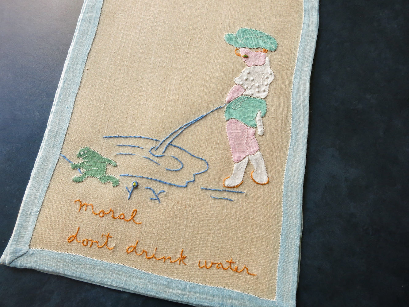 Moral: Don't Drink Water Vintage French Cocktail Napkins - Set of 6